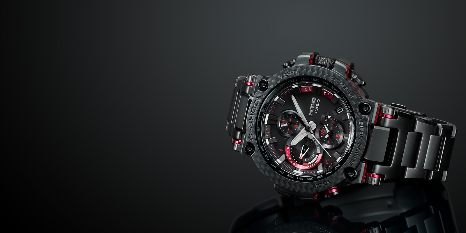 Casio G-Shock MTG-B1000XB เพิ่มรุ่นใหม่ขอบตัวเรือนคาร์บอนไฟเบอร์ Casio G-Shock MTG-B1000XB