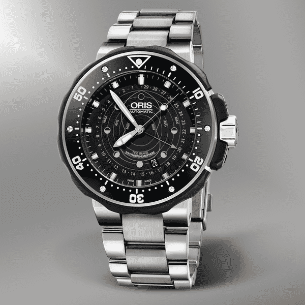 Oris Pointer Moon ฟังก์ชั่นที่พบได้ใน Aquis Dat Watt Oris Pointer Moon