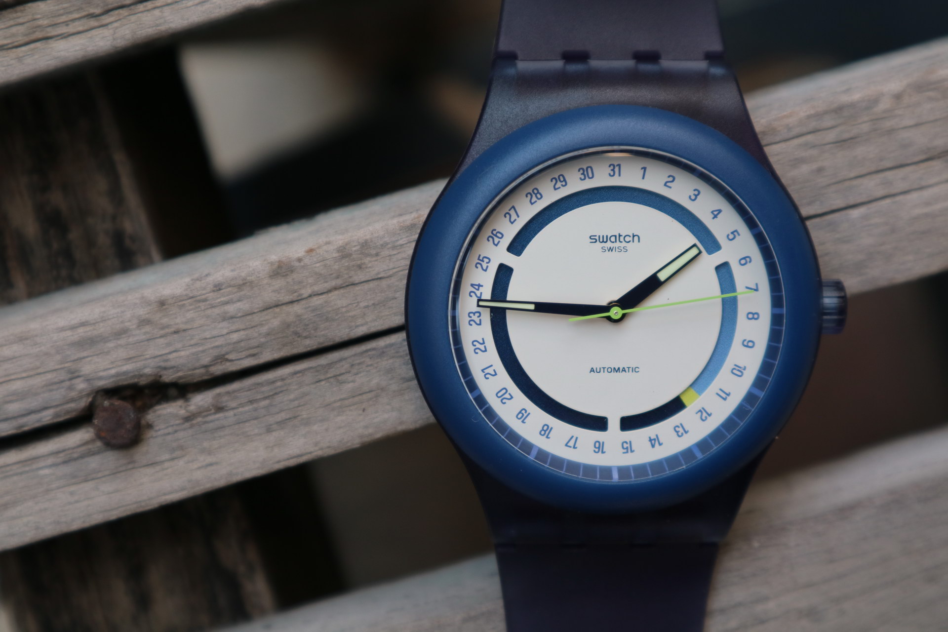 SWATCH Sistem51 Hodinkee Stoplight Neon Remix