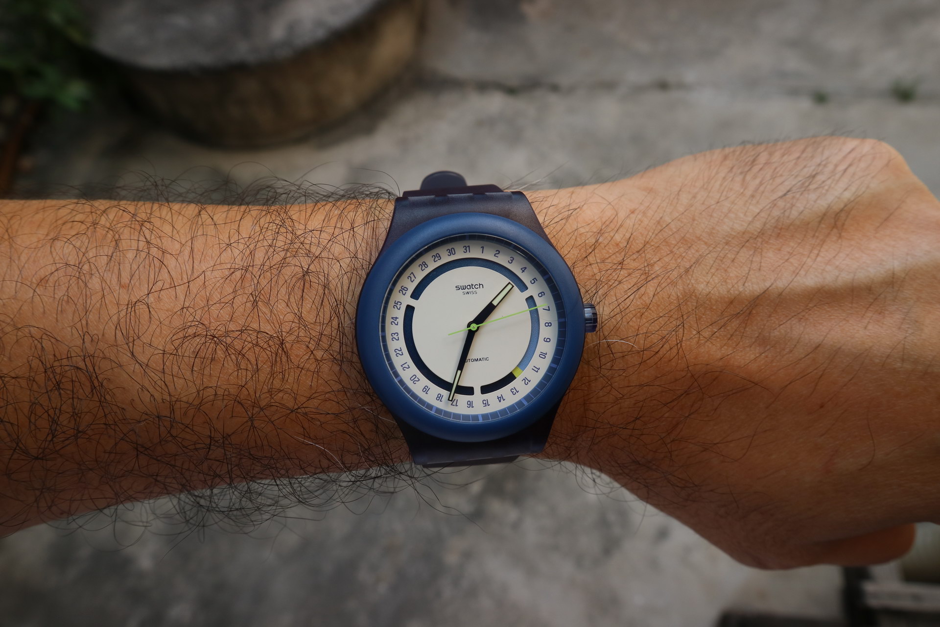 SWATCH Sistem51 Hodinkee Stoplight Neon Remix