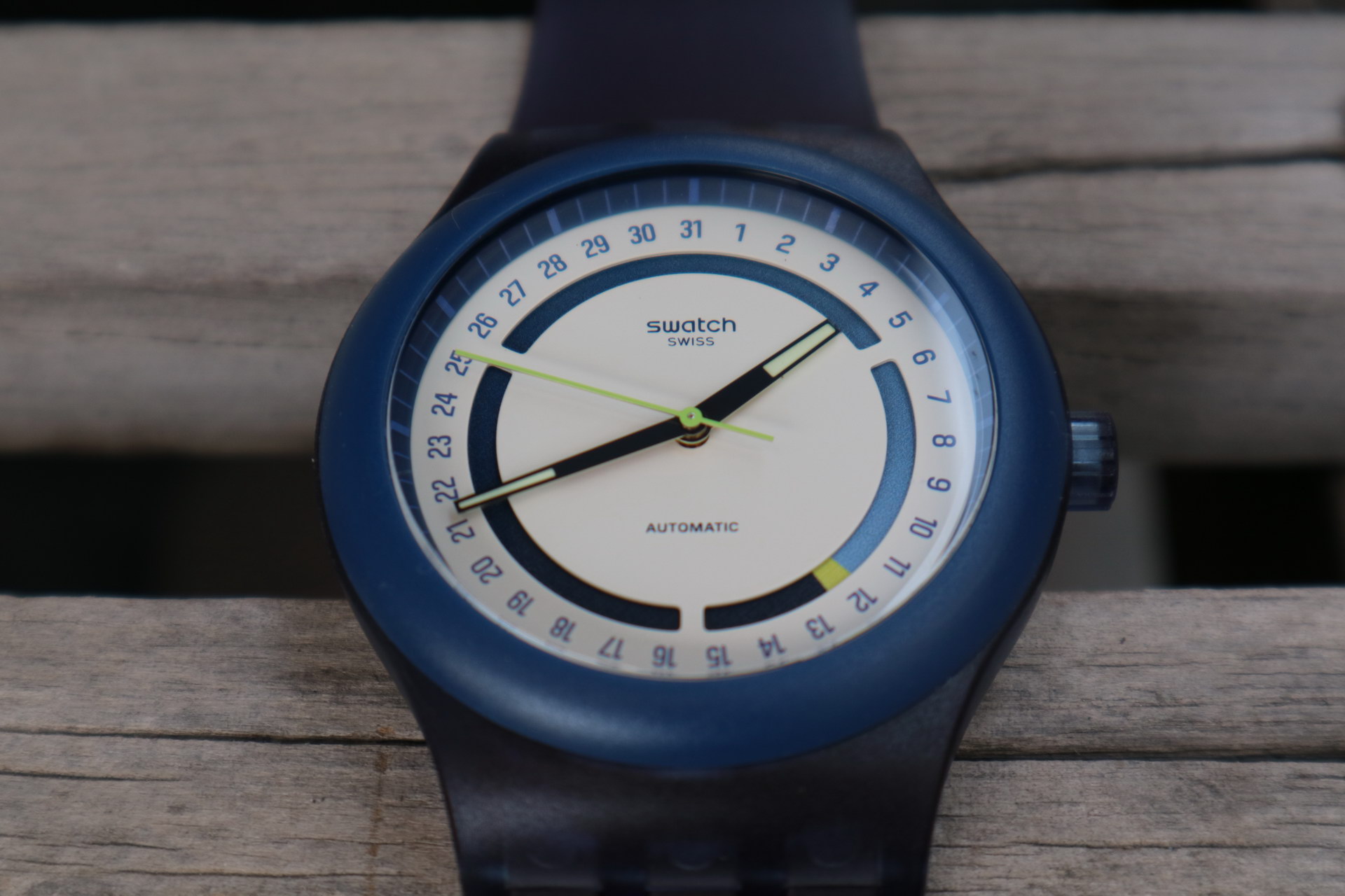 SWATCH Sistem51 Hodinkee Stoplight Neon Remix