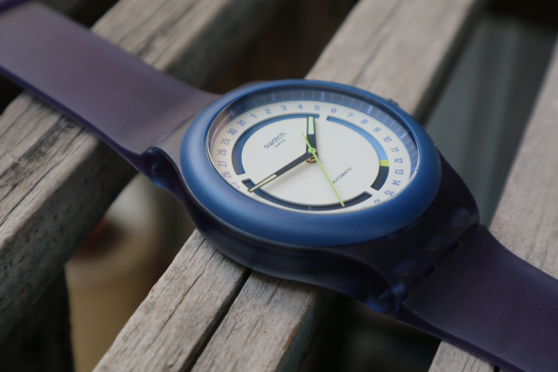 SWATCH Sistem51 Hodinkee Stoplight Neon Remix