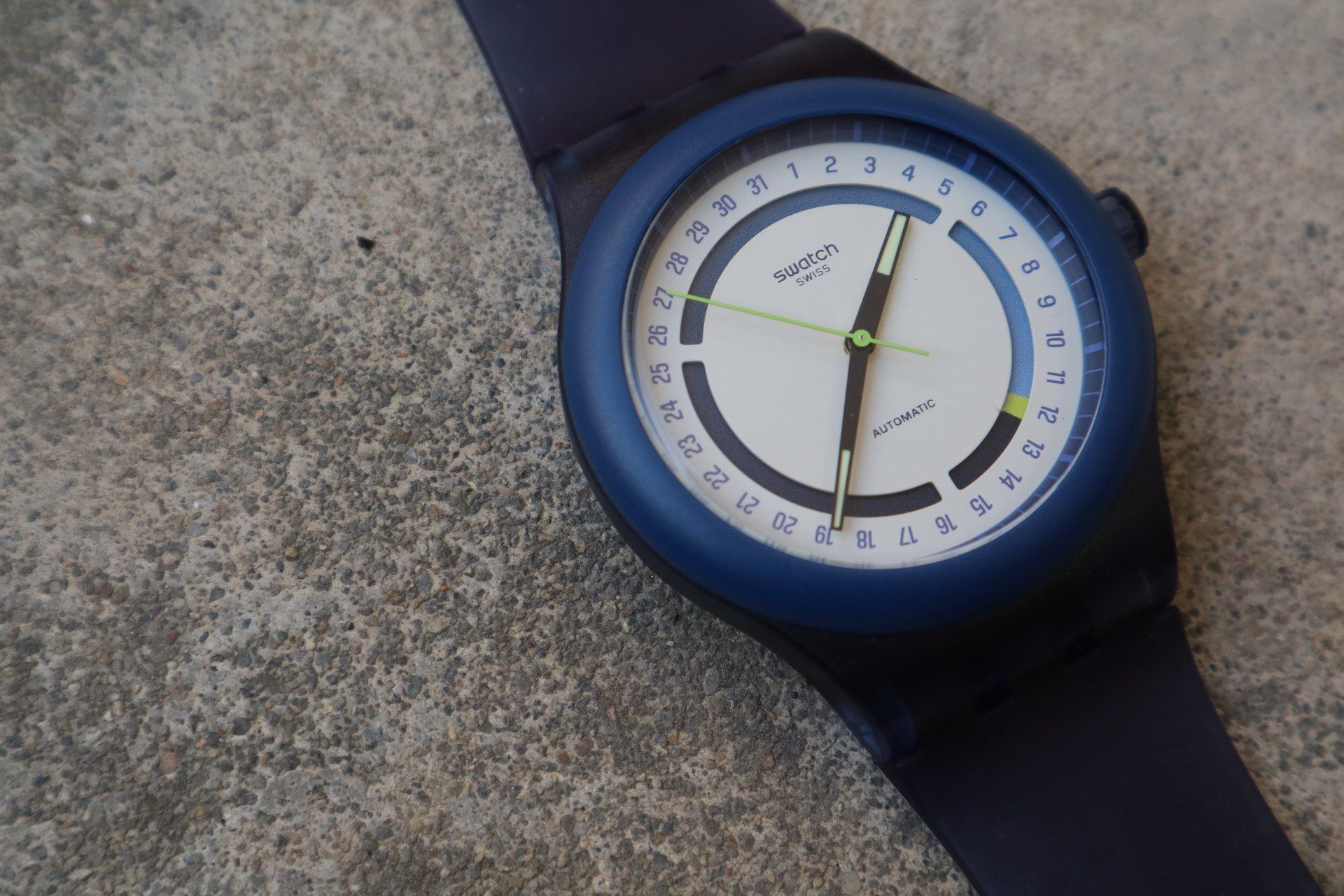 SWATCH Sistem51 Hodinkee Stoplight Neon Remix