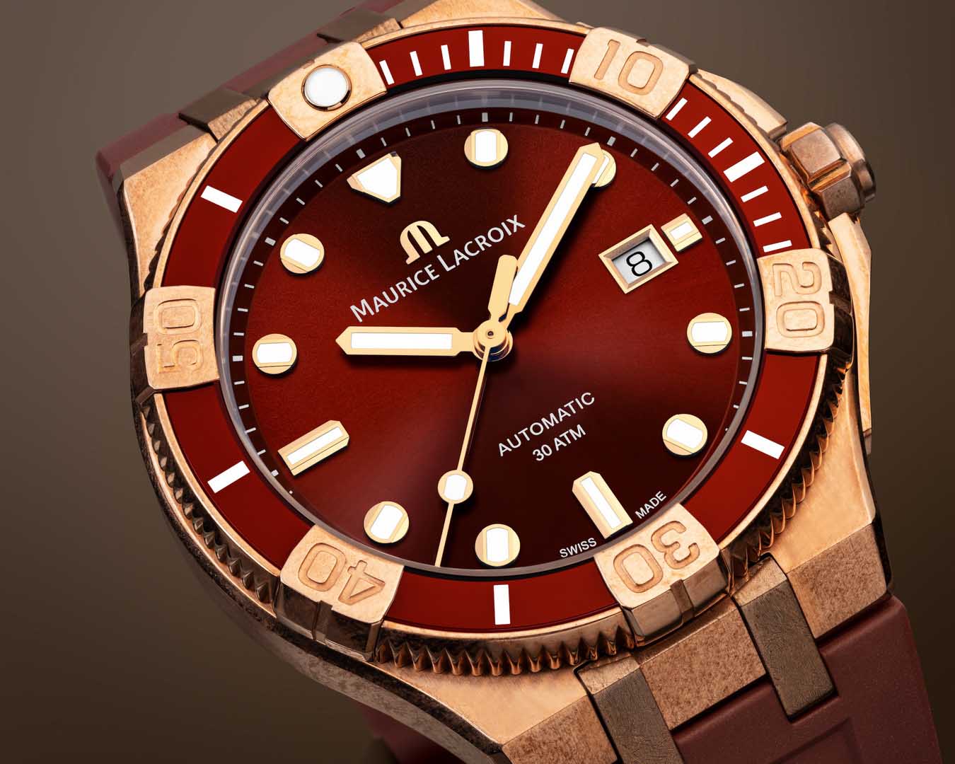 Maurice Lacroix AIKON Venturer Burgundy Asia Limited Edition 288 เรือนเพื่อตลาดเอเชีย Maurice Lacroix AIKON Venturer Burgundy Asia Limited Edition 288