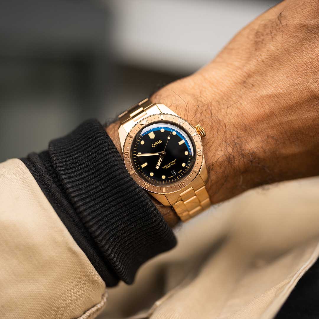 Oris Diver Sixty-Five Date Cotton Candy Sepia
