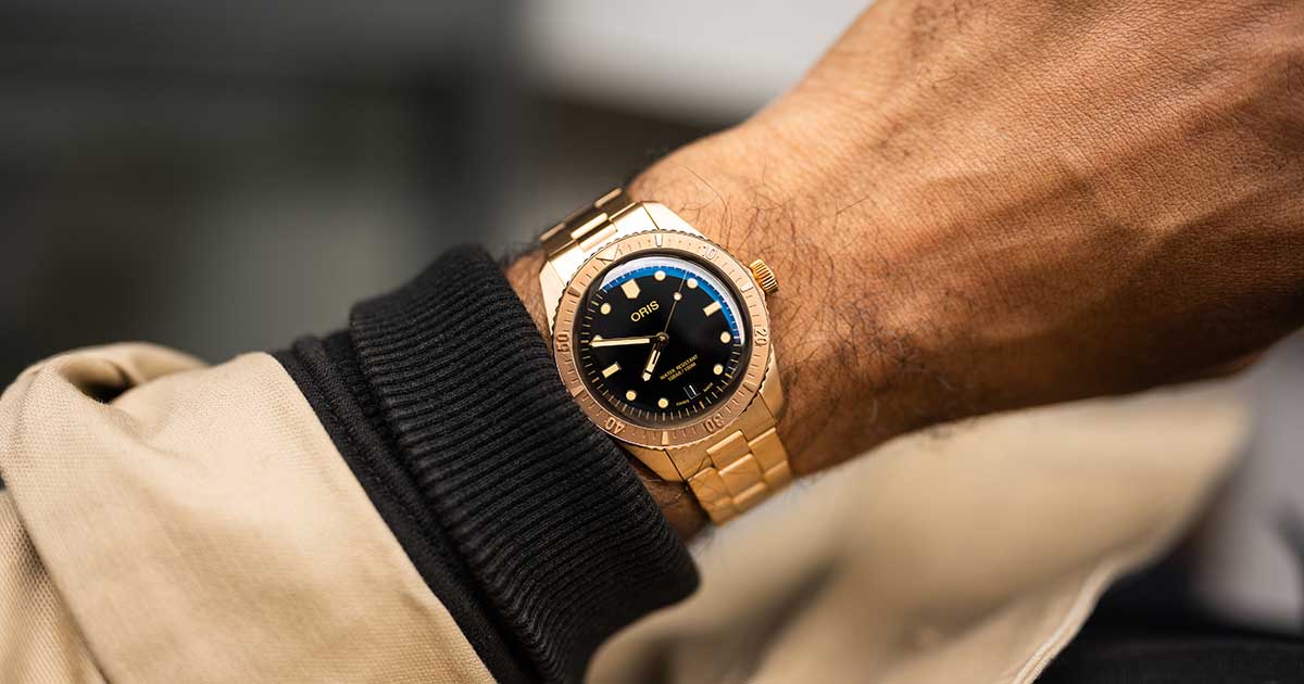 Oris Diver Sixty-Five Date Cotton Candy Sepia