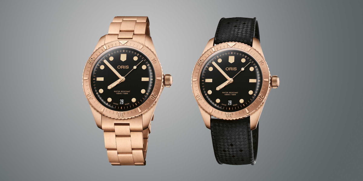 Oris Diver Sixty-Five Date Cotton Candy Sepia