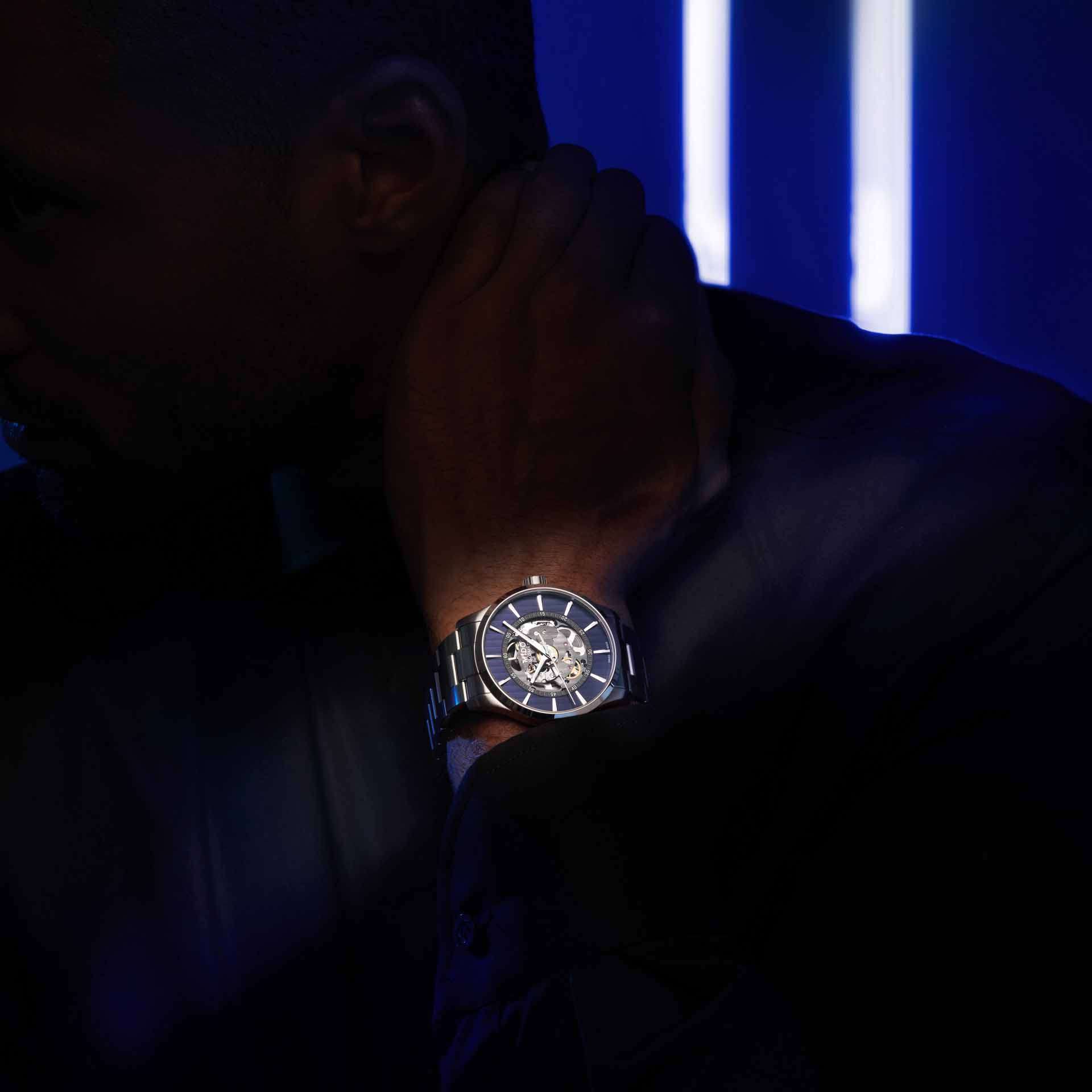 Mido Multifort Skeleton Vertigo Blue