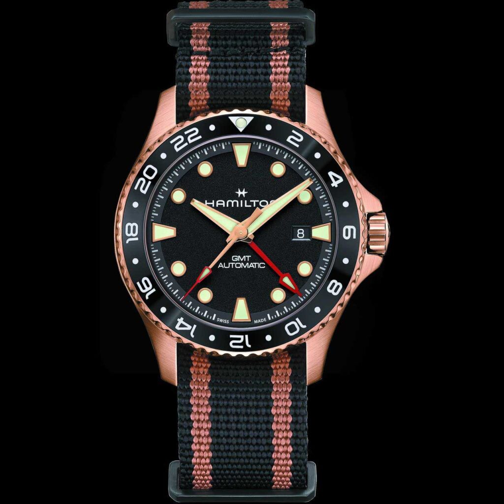 Hamilton Khaki Navy Scuba GMT 43mm เสริมทางเลือกใหม่สำหรับนักเดินทาง