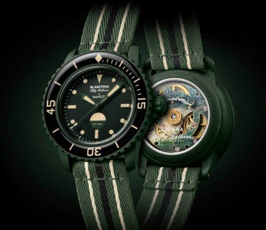 Blancpain x SWATCH Bioceramic Scuba Fifty Fathoms Green Abyss