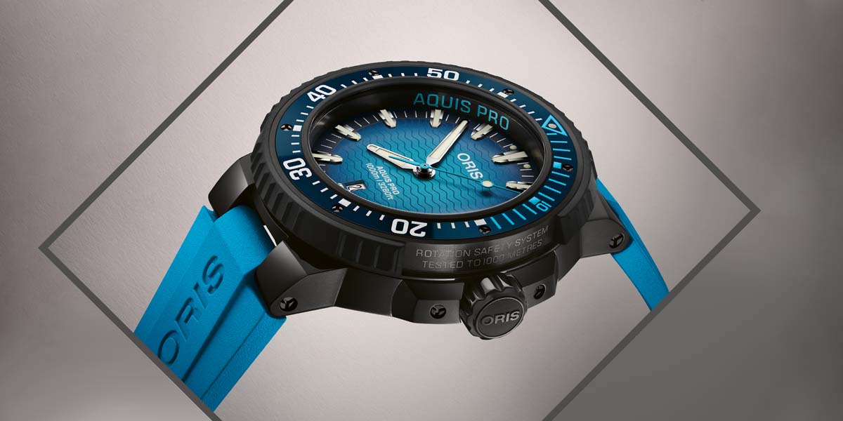ORIS Aquis Pro 1000m เข้าถึงง่ายขึ้นด้วยกลไก ORIS 733 ORIS Aquis Pro 1000m
