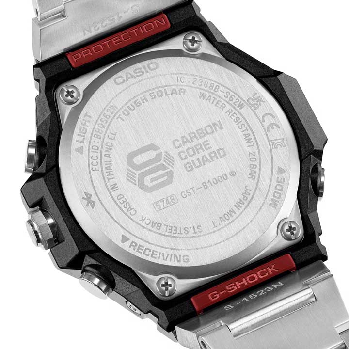 Casio G-SHOCK GST-B1000 Series: ความแกร่งใหม่บนตัวเรือนสตีล Full Steel รุ่นล่าสุด ด้วยเทคโนโลยี Carbon Core Guard,G-SHOCK GST-B1000D, G-Steel Full Steel, G-SHOCK Carbon Core Guard, GST-B1000 ราคา, G-SHOCK บาง 11.6 มม., Module 5748 Tough Solar, GST-B1000D-1A ราคา