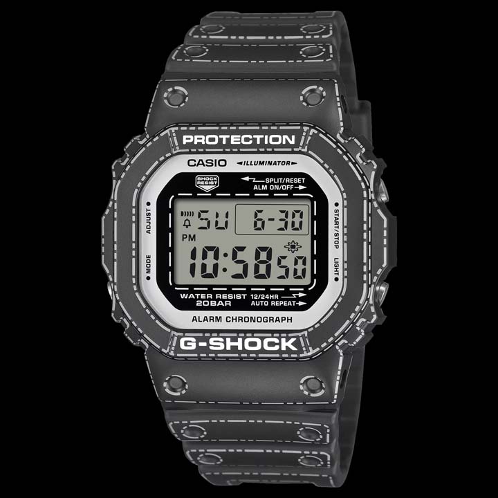 Casio G-SHOCK Origami Edition: ลวดลายเส้นประพับกระดาษบนตัวเรือน DW-5600 / DW-6900 Casio-G-SHOCK-Origami Black digital watch with unique design