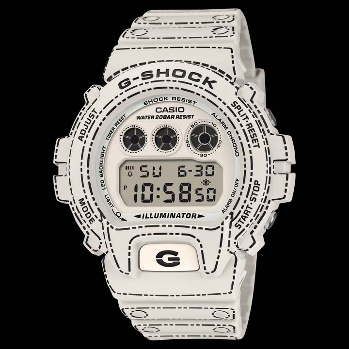 Casio G-SHOCK Origami Edition: ลวดลายเส้นประพับกระดาษบนตัวเรือน DW-5600 / DW-6900 Casio-G-SHOCK-Origami White watch with origami design