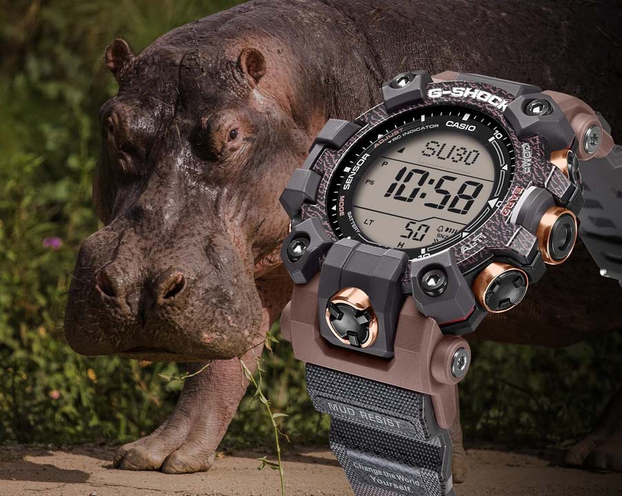 Casio G-SHOCK Mudman GW-9502KJ-8JR ร่วมเป็นส่วนหนึ่งในการอนุรักษ์ฮิปโปโปเตมัส CASIO G-SHOCK Mudman GW-9502KJ-8JR CASIO G-SHOCK Mudman GW-9502KJ-8JR,Love The Sea and The Earth