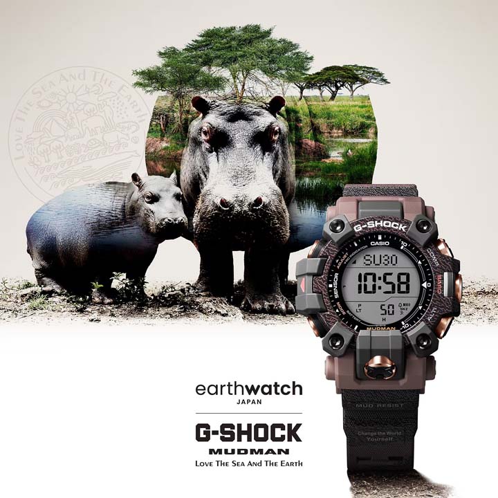 Casio G-SHOCK Mudman GW-9502KJ-8JR ร่วมเป็นส่วนหนึ่งในการอนุรักษ์ฮิปโปโปเตมัส CASIO G-SHOCK Mudman GW-9502KJ-8JR CASIO G-SHOCK Mudman GW-9502KJ-8JR,Love The Sea and The Earth
