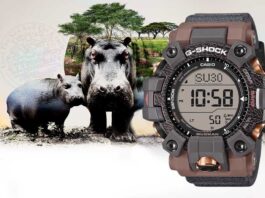 Casio G-SHOCK Mudman GW-9502KJ-8JR,G-SHOCK GW-9502KJ-8JR, Mudman Hippopotamus, G-SHOCK EARTHWATCH Japan, Love The Sea and The Earth, G-SHOCK BioMass Plastic, Mudman GW-9500 ราคา, นาฬิกาอนุรักษ์ฮิปโป