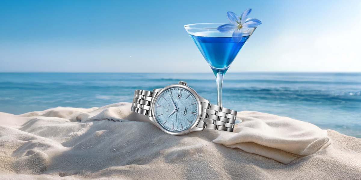Seiko Presage Cocktail Time ‘Maya Bay’ Limited Edition: สรวงสวรรค์สีฟ้าบนหน้าปัด (SRPM01J),Seiko Presage Maya Bay, SRPM01J, Seiko Cocktail Time Limited Edition, นาฬิกา Seiko อ่าวมาหยา, ราคา Seiko SRPM01J, Seiko 4R35, นาฬิกาสีฟ้า, Presage 500 เรือน, Seiko Thailand Limited