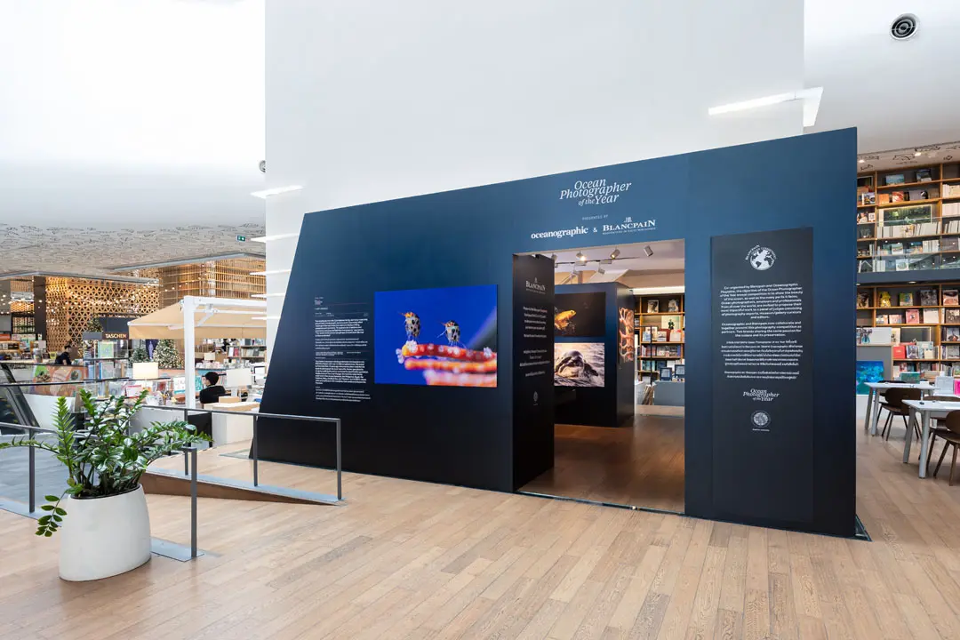 Blancpain จัดงาน Ocean Photographer of the Year 2025 ด้านหน้าทางเข้าชมนิทรรศการ,Ocean Photographer of the Year 2025, Blancpain, นิทรรศการภาพถ่าย, Central Embassy, อนุรักษ์มหาสมุทร, Fifty Fathoms