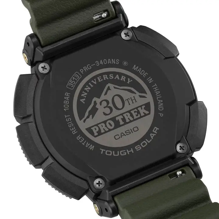 ภาพฝาหลัง Casio Protrek สกรีนโลโก้ครบรอบ 30 ปี
