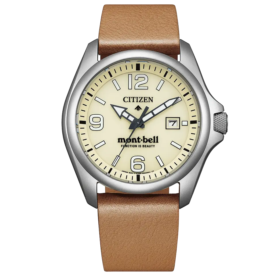 ภาพนาฬิกา Citizen Promaster Land x Montbell รุ่น BN0247-10A หน้าปัดครีม สายหนัง