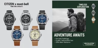 ภาพรวม 4 รุ่นย่อยของ Citizen Promaster Land x Montbell แสดงความแตกต่างของสายและหน้าปัด