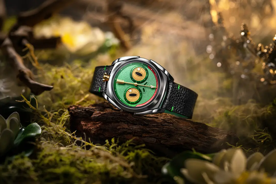 Louis Erard x Konstantin Chaykin Unfrogettable: การกลับมาของ "เจ้าหญิงกบ" ผู้ทลายทุกกรอบประเพณี สายหนัง Himeji Kurozan Black Diamond Leather บนนาฬิกา Unfrogettable