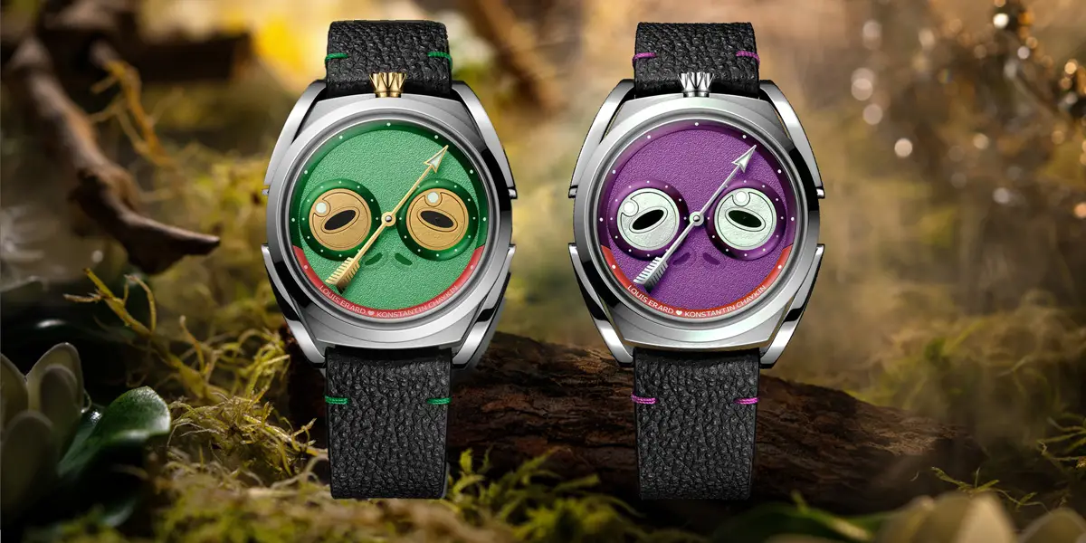 Louis Erard x Konstantin Chaykin Unfrogettable: การกลับมาของ "เจ้าหญิงกบ" ผู้ทลายทุกกรอบประเพณี Louis Erard x Konstantin Chaykin Unfrogettable หน้าปัดสีเขียว Regulator แสดงผลแบบเจ้าหญิงกบ