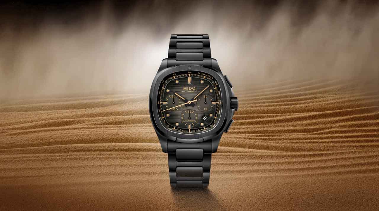 Mido Multifort TV Chronograph เปิดตัวครั้งแรก! ตัวเรือน PVD สีดำ, กลไก Caliber 60 สำรองพลังงาน 60 ชม., ดีไซน์ทรงทีวี Mido Multifort TV Chronograph, Mido ทรงทีวี, Mido PVD สีดำ, Mido Caliber 60, Mido Nivachron, นาฬิกาโครโนกราฟ Swiss made