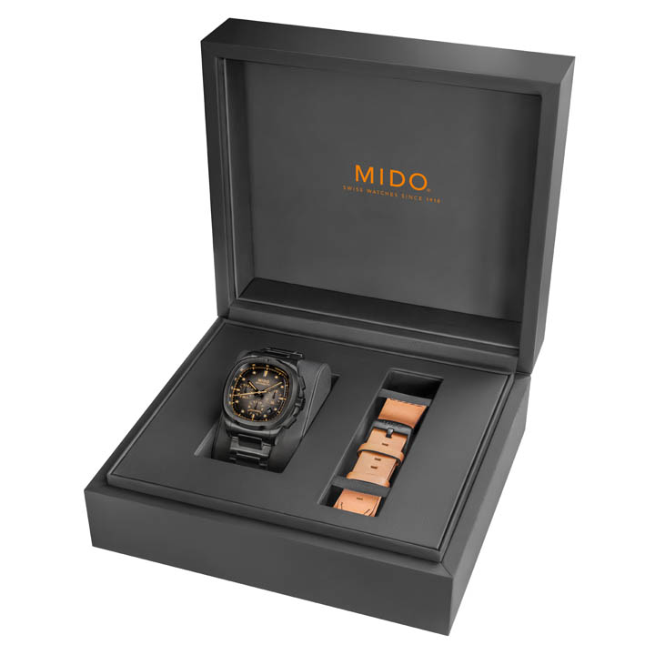 Mido Multifort TV Chronograph เปิดตัวครั้งแรก! ตัวเรือน PVD สีดำ, กลไก Caliber 60 สำรองพลังงาน 60 ชม., ดีไซน์ทรงทีวี Mido Multifort TV Chronograph, Mido ทรงทีวี, Mido PVD สีดำ, Mido Caliber 60, Mido Nivachron, นาฬิกาโครโนกราฟ Swiss made