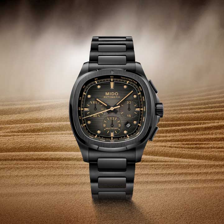 Mido Multifort TV Chronograph เปิดตัวครั้งแรก! ตัวเรือน PVD สีดำ, กลไก Caliber 60 สำรองพลังงาน 60 ชม., ดีไซน์ทรงทีวี Mido Multifort TV Chronograph, Mido ทรงทีวี, Mido PVD สีดำ, Mido Caliber 60, Mido Nivachron, นาฬิกาโครโนกราฟ Swiss made