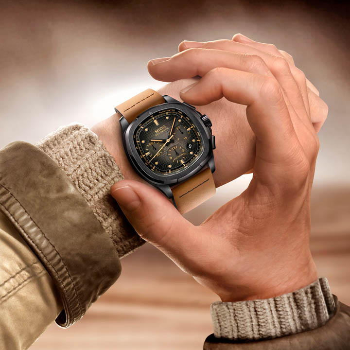 Mido Multifort TV Chronograph เปิดตัวครั้งแรก! ตัวเรือน PVD สีดำ, กลไก Caliber 60 สำรองพลังงาน 60 ชม., ดีไซน์ทรงทีวี Mido Multifort TV Chronograph, Mido ทรงทีวี, Mido PVD สีดำ, Mido Caliber 60, Mido Nivachron, นาฬิกาโครโนกราฟ Swiss made