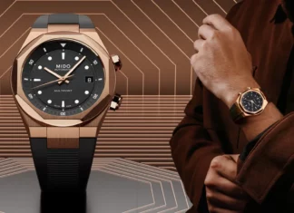 นาฬิกา Mido Multifort 8 Two Crowns สีใหม่ ตัวเรือนโรสโกลด์ หน้าปัดดำ