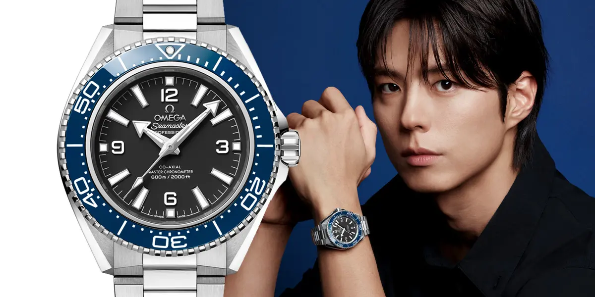 นาฬิกา OMEGA Seamaster Planet Ocean รหัส 217.30.42.21.01.002 หน้าปัดสีน้ำเงิน กับ พัคโบกอม Park Bo-gum แบรนด์แอมบาสเดอร์ OMEGA คนล่าสุด