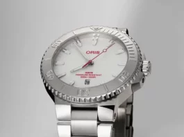 นาฬิกา ORIS Aquis Date Relief Japan Limited Edition หน้าปัดสีขาวเข็มวินาทีสีแดง