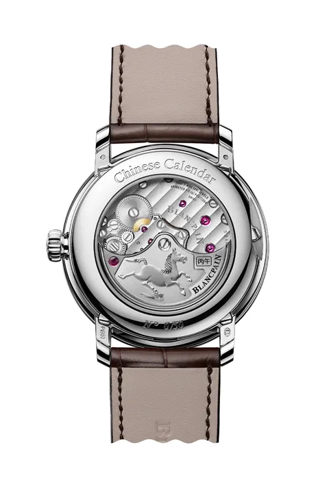 นาฬิกา Blancpain Villeret Calendrier Chinois Traditionnel 2026 หน้าปัดสี Salmon-Rose, กลไก Calibre 3638 โรเตอร์ลายม้าสวรรค์ Tianma