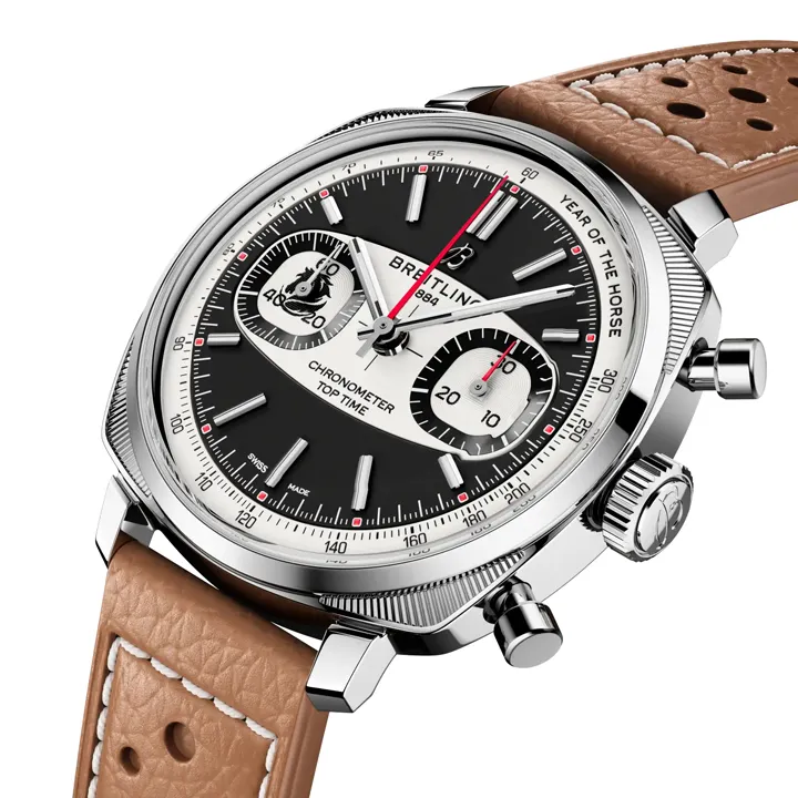 Breitling Top Time B01 Shadow Rider Limited Edition เร็วแรงรับปีม้า หน้าปัดนาฬิกา Breitling Top Time B01 Shadow Rider Limited Edition ลายม้า