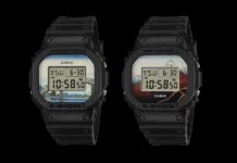 นาฬิกา Casio G-SHOCK DW-5600KH ลายภาพวาด Ukiyoe ของ Hokusai
