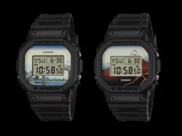 นาฬิกา Casio G-SHOCK DW-5600KH ลายภาพวาด Ukiyoe ของ Hokusai