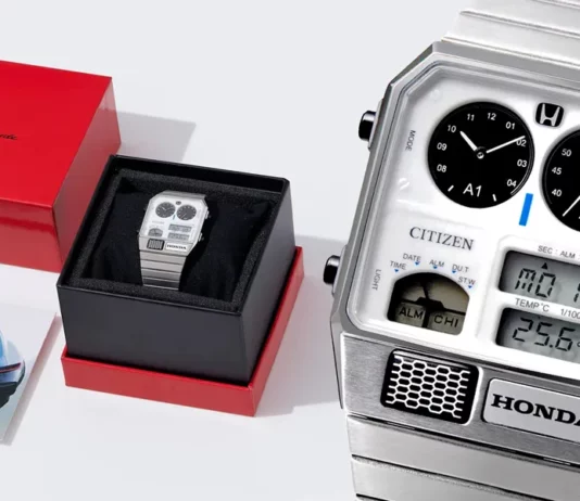 citizen x honda prelude silver watch front view