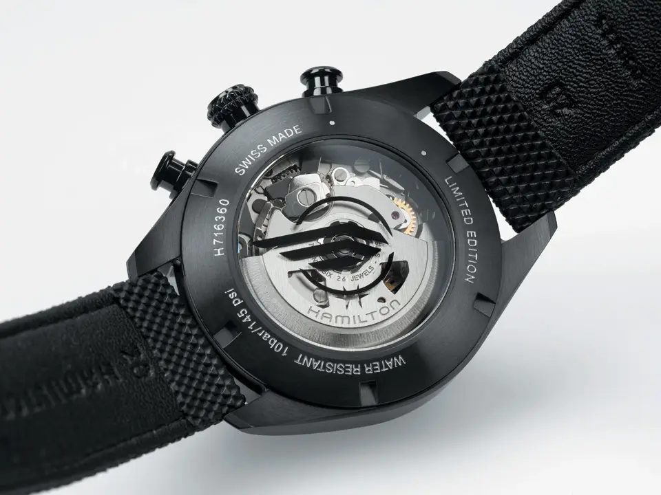 รายละเอียดฝาหลังนาฬิกา Hamilton x Resident Evil Requiem Limited Edition