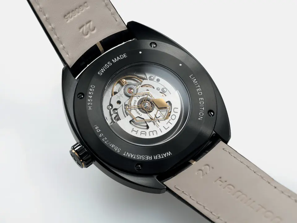 รายละเอียดฝาหลังนาฬิกา Hamilton x Resident Evil Requiem Limited Edition