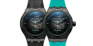 Maurice Lacroix AIKON Automatic Skeleton Label Noir dial view black DLC