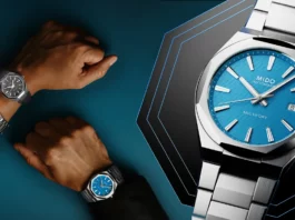 นาฬิกา-Mido-Multifort-8-One-Crown-หน้าปัดสีน้ำเงิน-สายเหล็ก