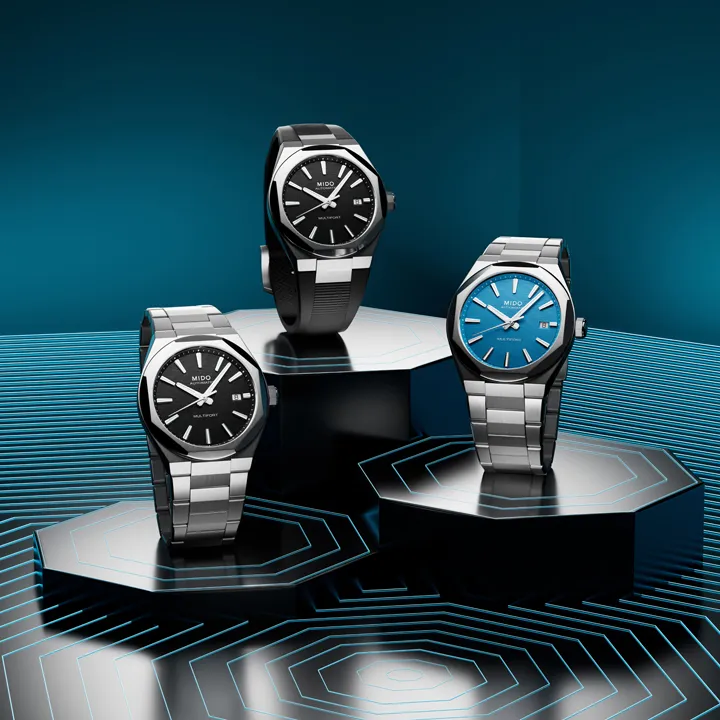 Mido-Multifort-8-One-Crown-ทุกรุ่นย่อย-Blue-Black-Two-Tone
