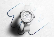 OMEGA Seamaster Diver 300m Milano Cortina 2026 อีกความพิเศษรับ Olympic ฤดูหนาว นาฬิกา OMEGA Seamaster Diver 300m Milano Cortina 2026 บนพื้นหลังหิมะ