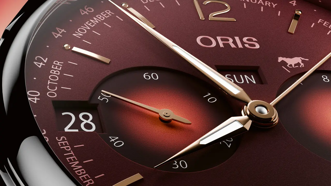 Oris Year of the Horse Limited Edition Red Dial Close up