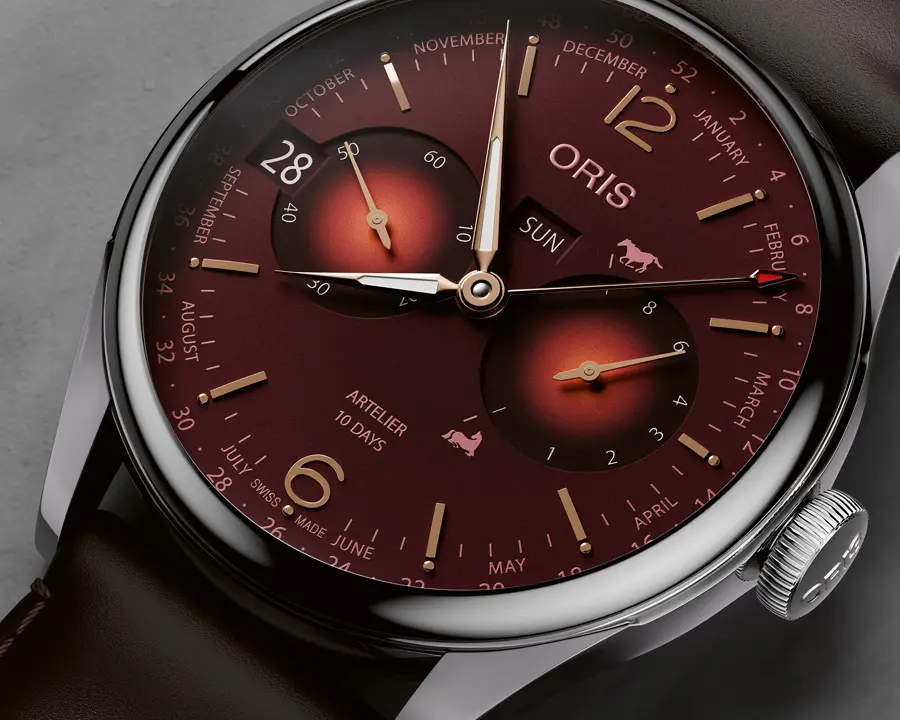 Oris Year of the Horse Limited Edition Red Dial Close up