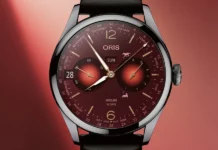 Oris Year of the Horse Limited Edition Red Dial Close up