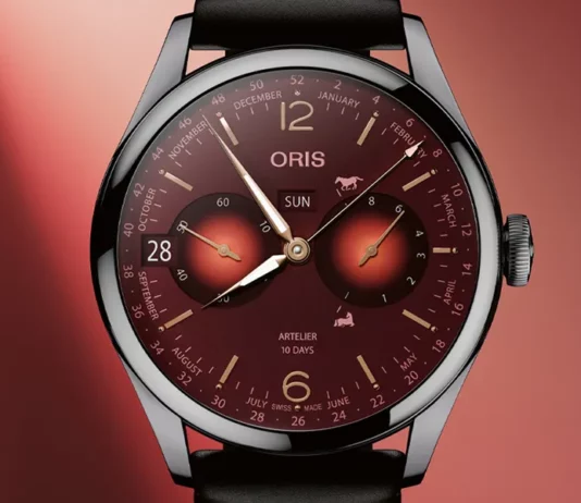 Oris Year of the Horse Limited Edition Red Dial Close up